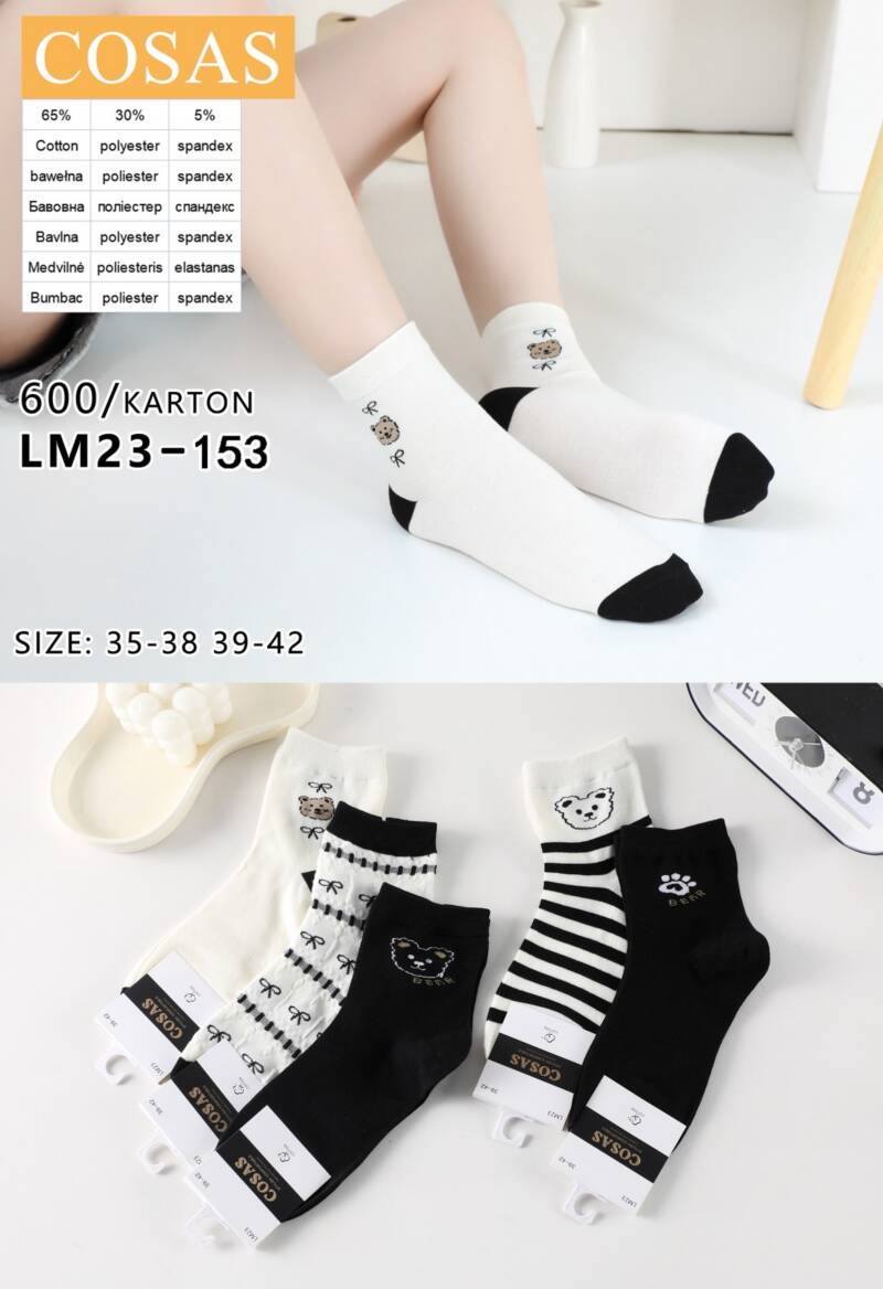 Skarpety damskie Roz 35-42, Mix kolor Paczka 40 szt